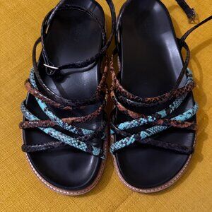 vic matie platform thick sole (very dock martens) italy lizard print sandal 39